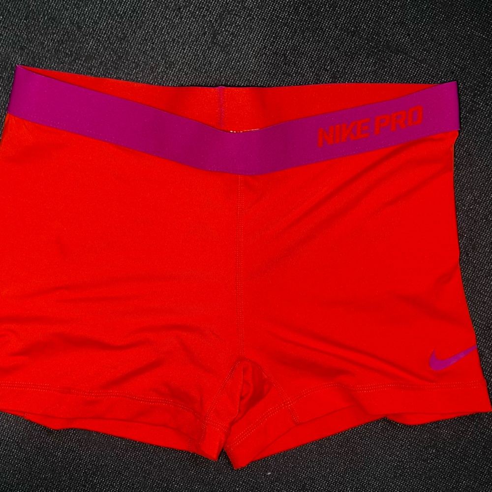 Nike Pro Red and Purple Athletic Shorts